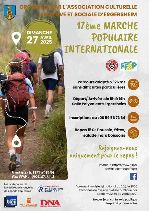 17e Marche Populaire Internationale à Ergersheim