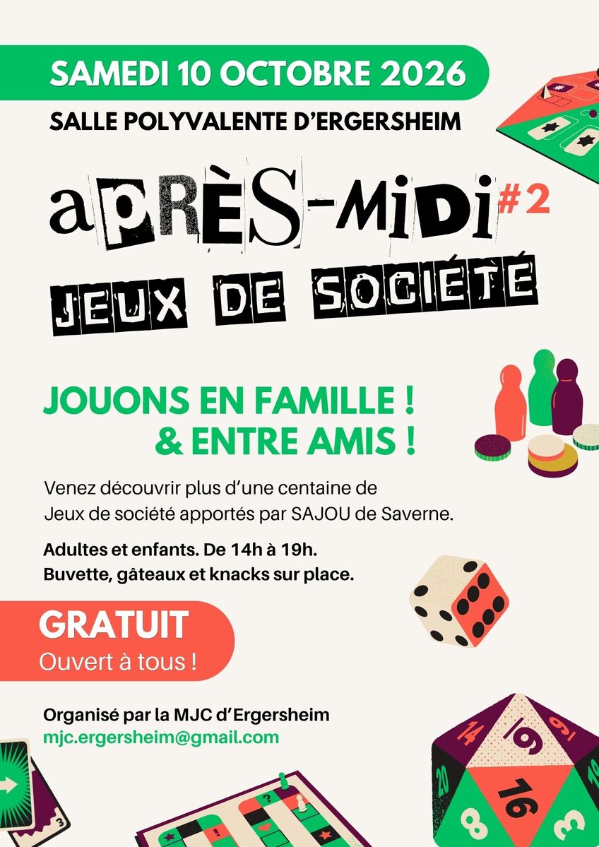 APRÈS-MIDI JEUX DE SOCIÉTÉ À ERGERSHEIM ! 